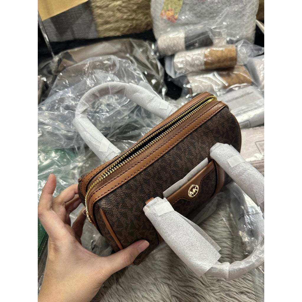 ORIG & IMPORTED MK Jet Set Travel Small Duffle Satchel Crossbody Bag in Brown
