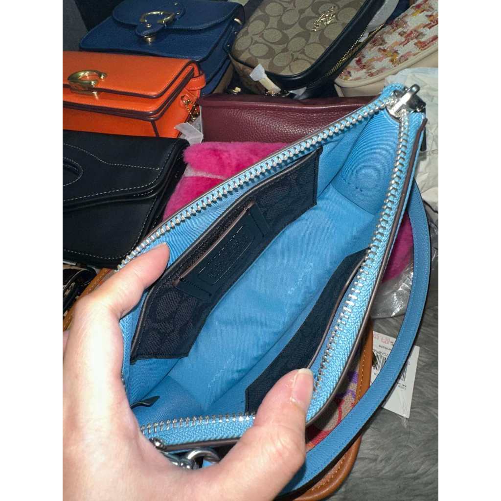 ORIG & IMPORTED CCH Retail Pouch Small Bag With Signature Canvas Interior BLUE