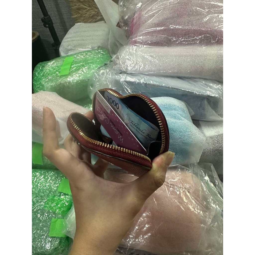ORIG & IMPORTED CCH Heart Coin Case Small Red Wallet