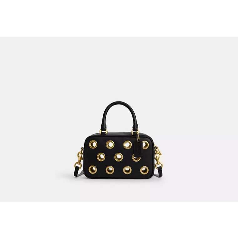 ORIG & IMPORTED CCH Small Satchel Crossbody Black Bag With Grommets