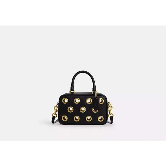 ORIG & IMPORTED CCH Small Satchel Crossbody Black Bag With Grommets