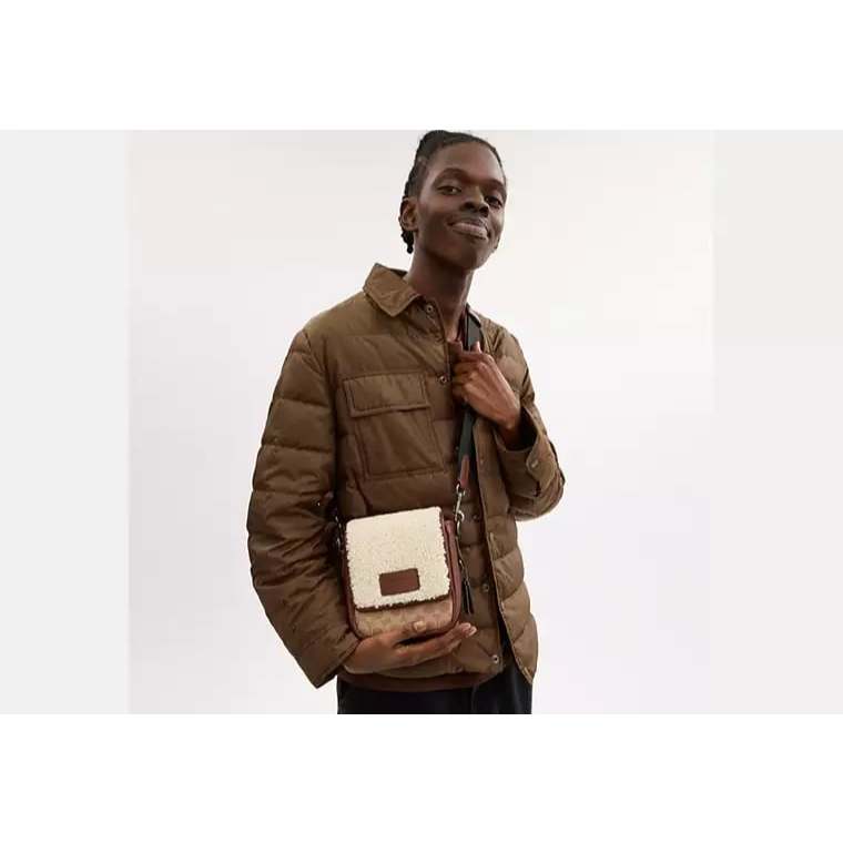 ORIG & IMPORTED CCH Lucas Crossbody Men Brown Bag In Signature Canvas with fur