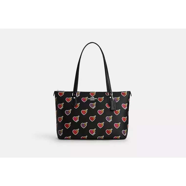 ORIG & IMPORTED C0@CH Gallery Tote Bag With Heart Bolt Print