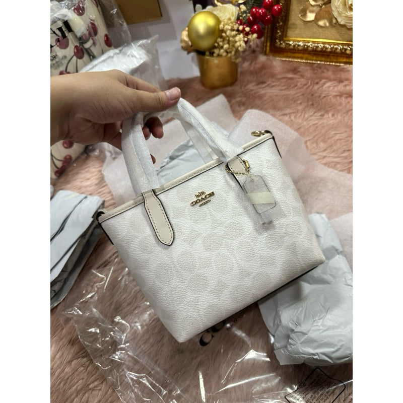 ORIG & IMPORTED CCH City Mini Tote Bag In Signature Canvas White Bag