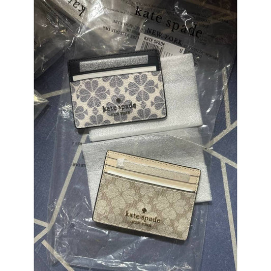 ORIG & IMPORTED KS Madison Small Slim Card Holder Wallet Black Beige Pink White