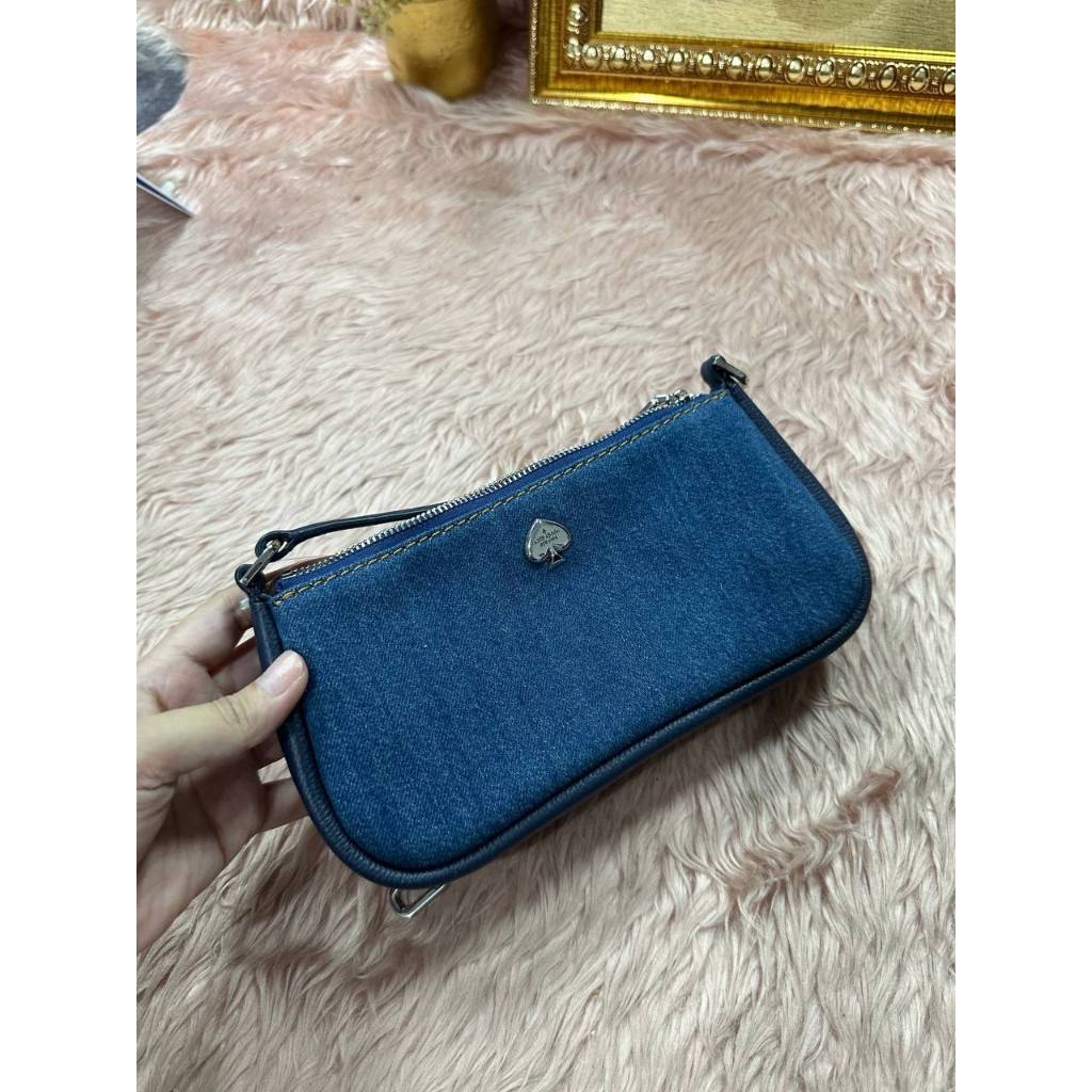 ORIG & IMPORTED KS Kayla Denim Convertible Wristlet Small Blue Bag