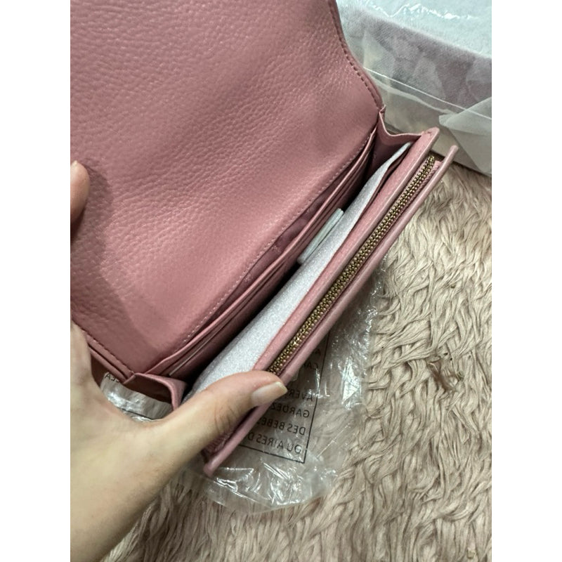 ORIG & IMPORTED TB Pink Leather Britten Duo Continental Long Phone Wallet