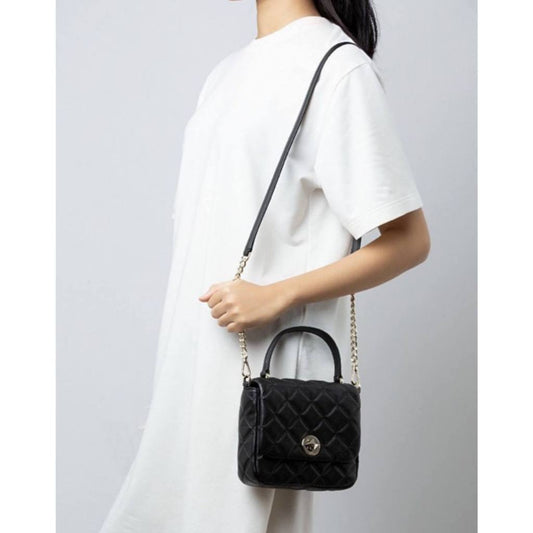 ORIG & IMPORTED KS Natalia Top Handle Square Quilted Black Bag