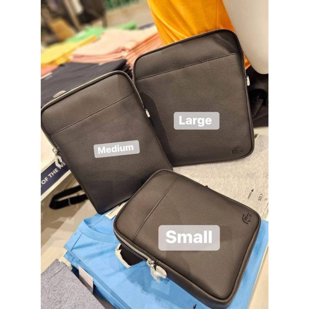 ORIG & IMPORTED LCT L Flat Crossover Men Leather Bag Black