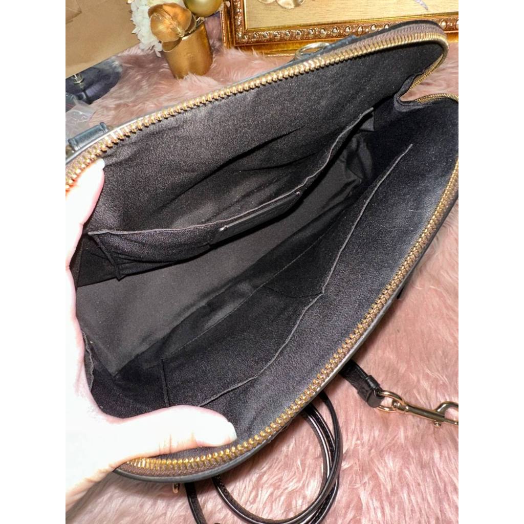 ORIG Preloved CCH Large Sierra Satchel Black Signature Brown Black