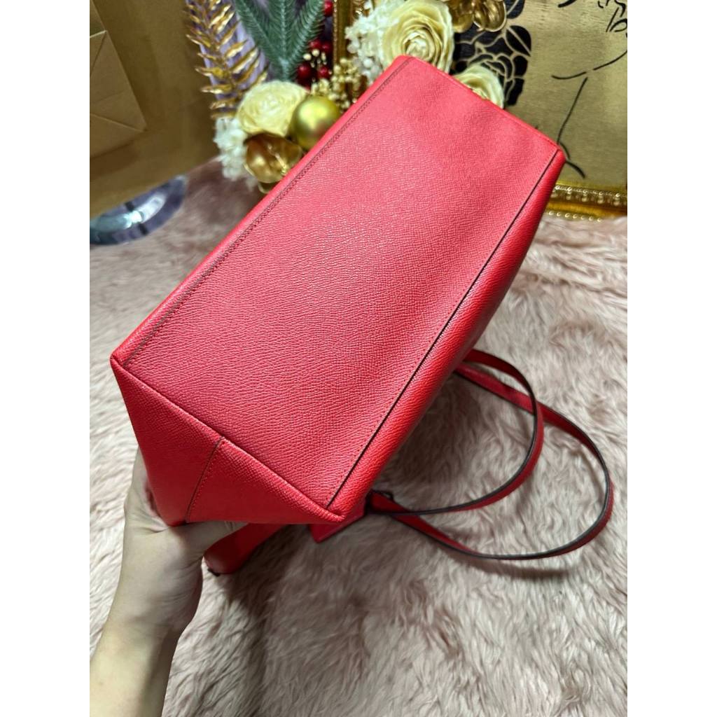 ORIG Preloved CCH Large City Zip Top Tote Bag Red
