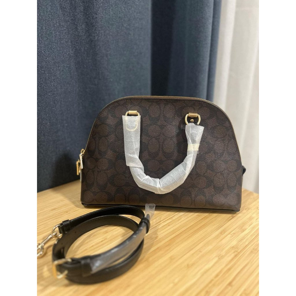 ORIG & IMPORTED CCH Katy Satchel In Signature Canvas Brown Bag