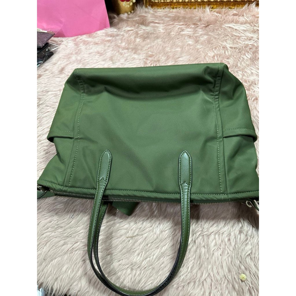 ORIG Preloved KS Chelsea Nylon Medium Satchel Crossbody Bag Enchanted Green