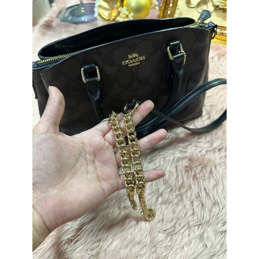 ORIG Preloved CCH Mini Sage Carryall Signature Brown Black Small Bag
