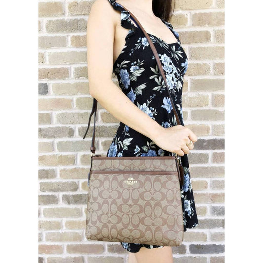 ORIG & IMPORTED CCH File Crossbody In Signature Canvas Brown Khaki Bag