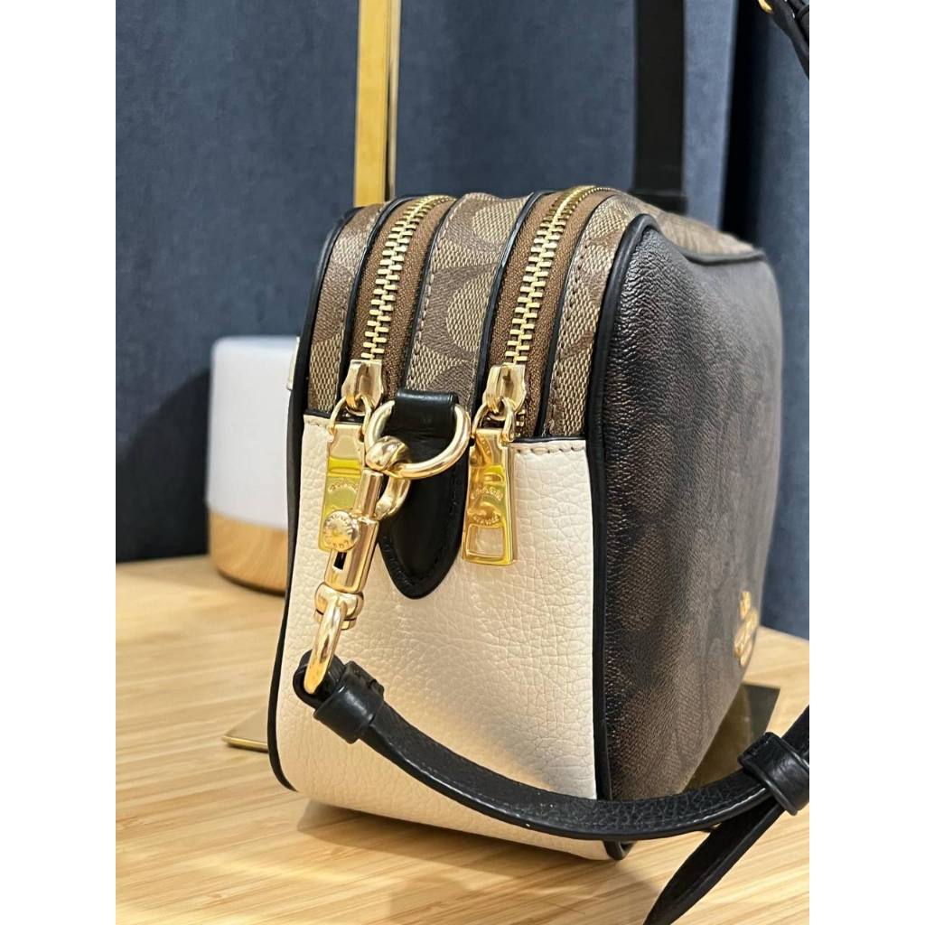 ORIG Preloved CCH RARE Jes Crossbody In Blocked Signature Canvas Brown Bag