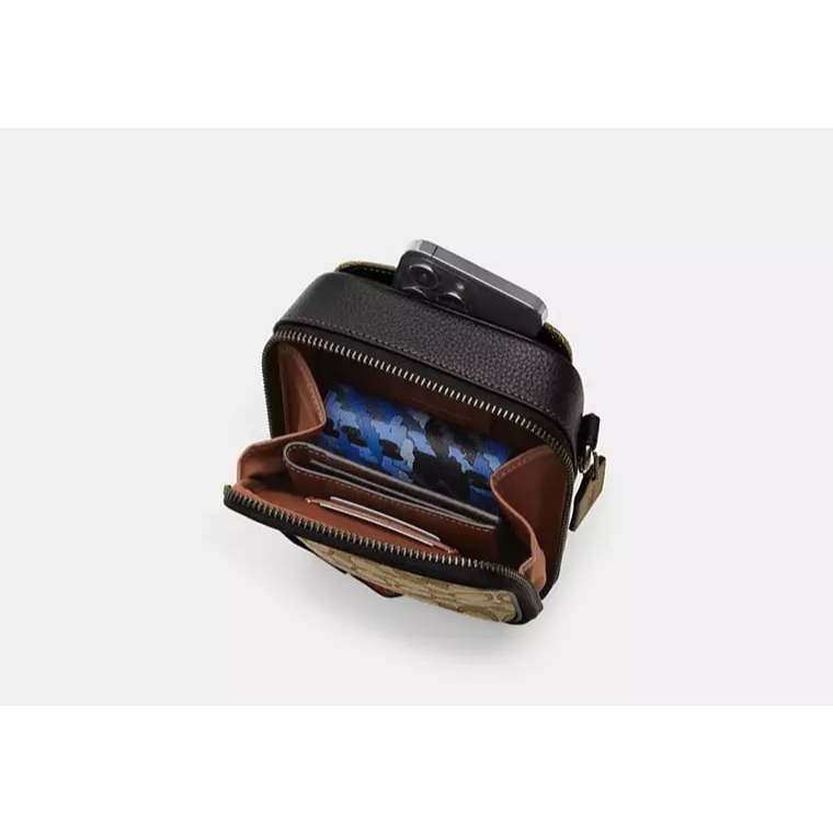 ORIG & IMPORTED CCH Stanton Crossbody Men Small Bag In Signature Jacquard - Silver/Black