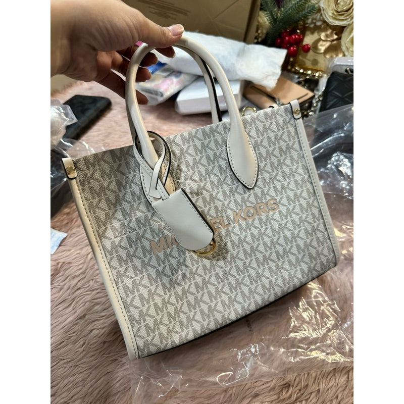 ORIG & IMPORTED MK Mirella Small Logo Crossbody Bag Brown White vanilla