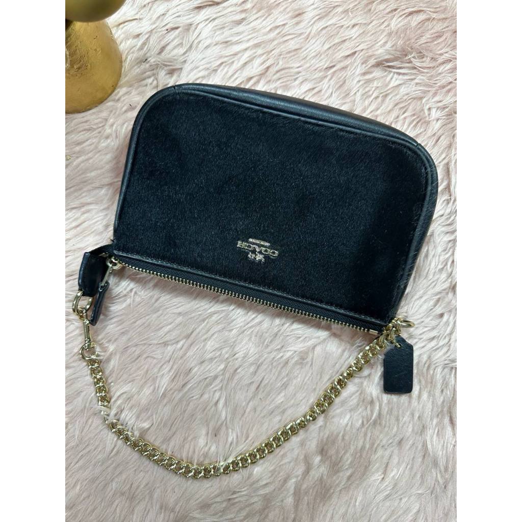 ORIG Preloved CCH RARE Nolita 19 Large Chain Wristlet Haircalf fur Black Small Bag