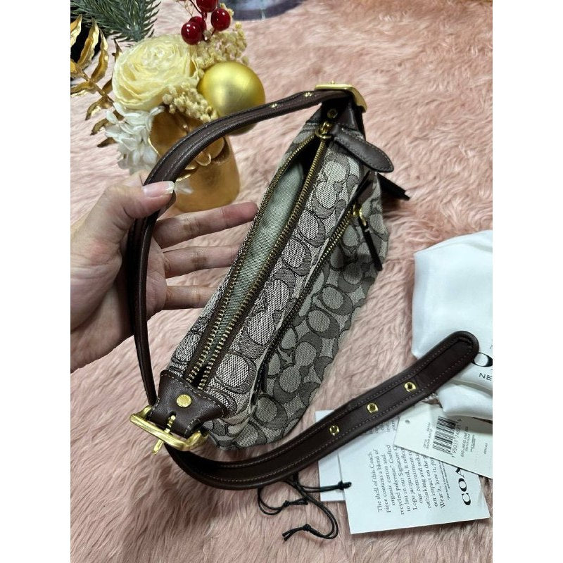 ORIG Preloved CCH RARE Retail Demi Bag In Signature Jacquard Brown Bag