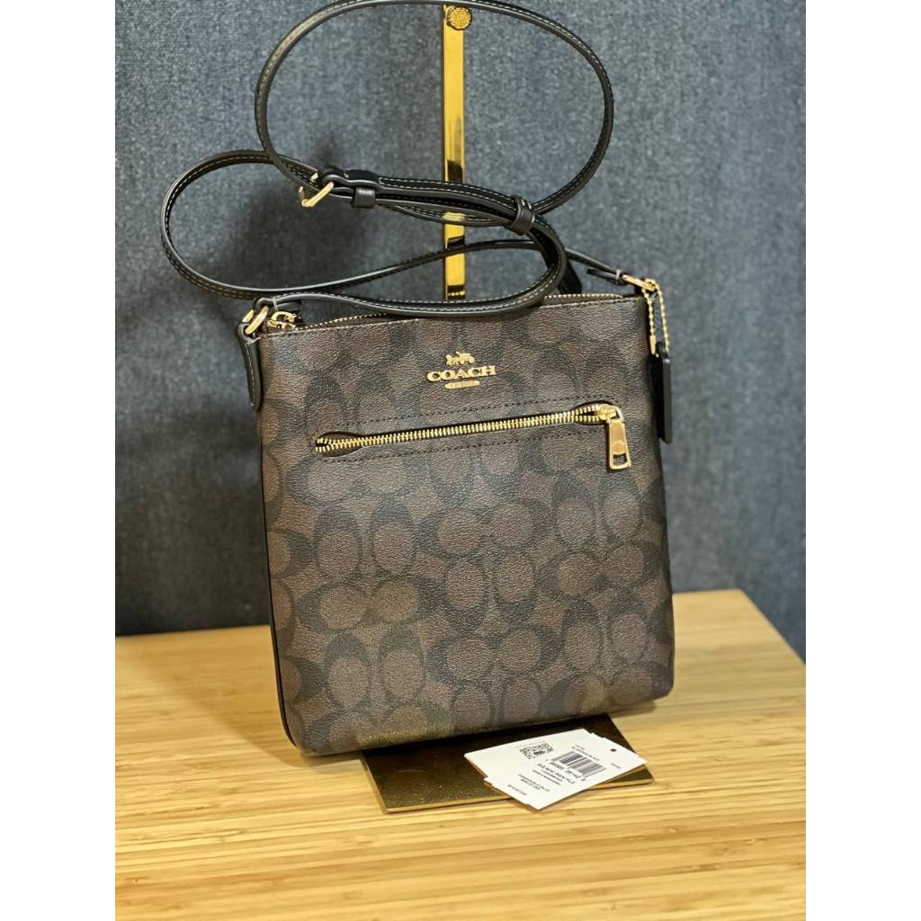 ORIG Preloved CCH Mini Rowan File Brown Bag In Signature Canvas
