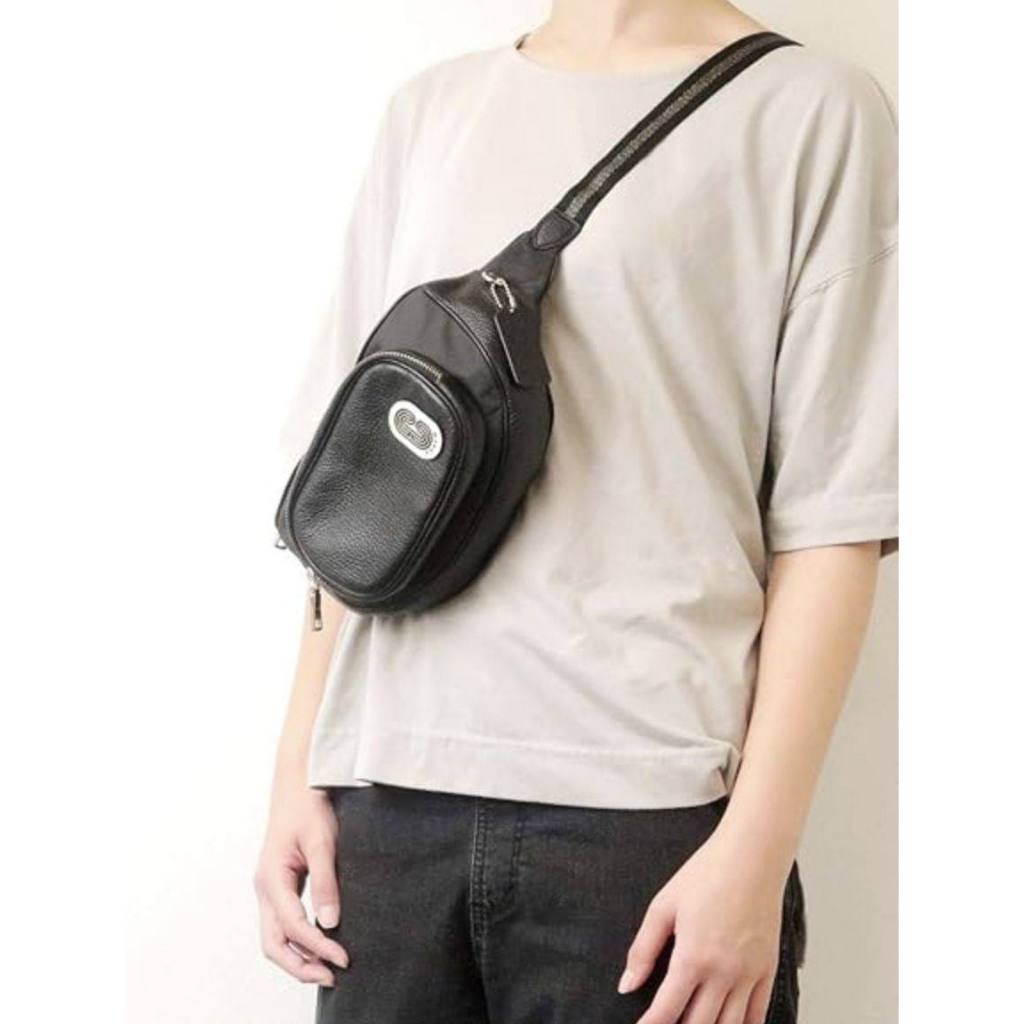 ORIG Preloved CCH Court Belt Black Green Bag Nylon