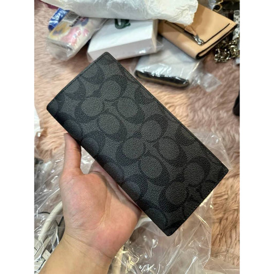 ORIG & IMPORTED CCH Breast Pocket Men Long Wallet In Signature Canvas Black