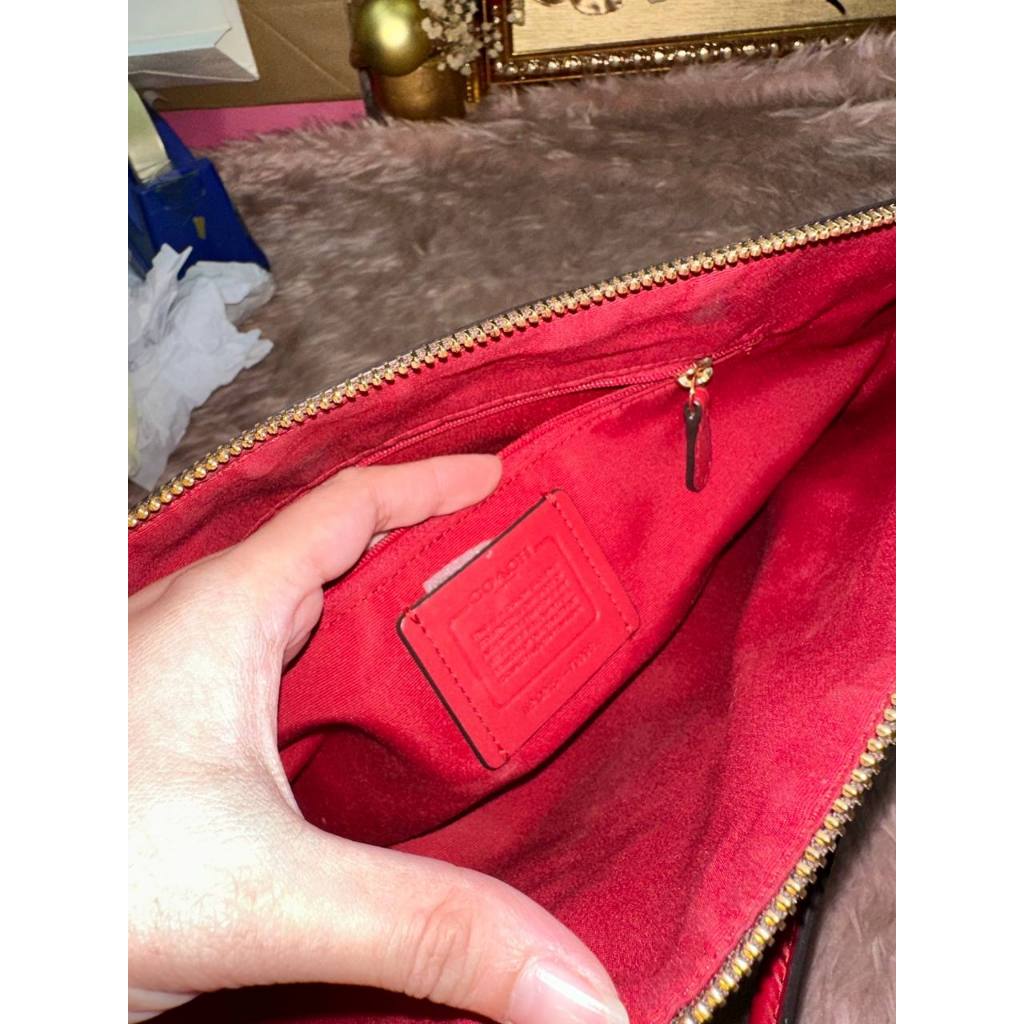 ORIG Preloved CCH Prairie Satchel In Signature Canvas Brown/Red Bag