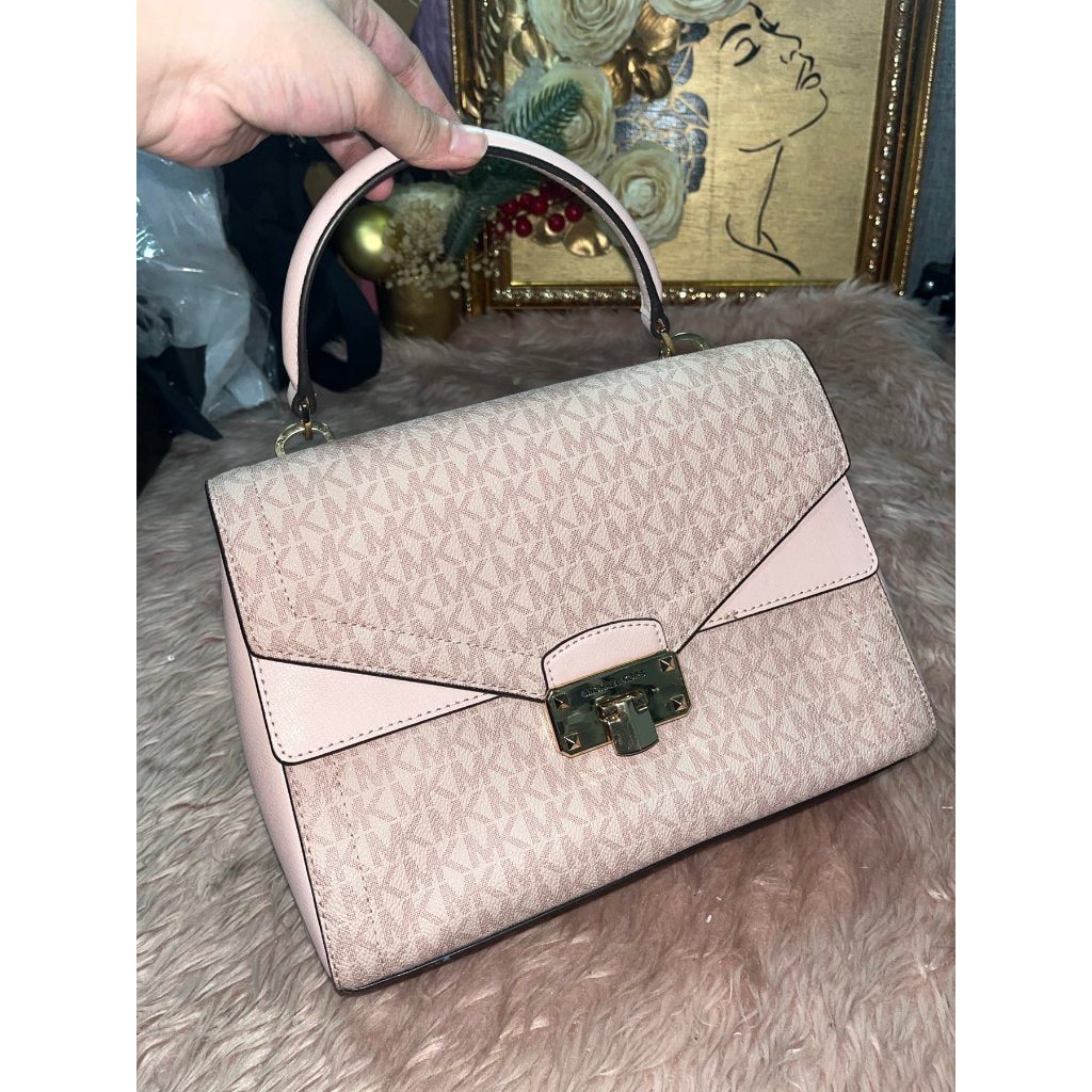 ORIG Preloved MICHAEL KORS MK Sloan Medium Top Handle Satchel Pink Bag