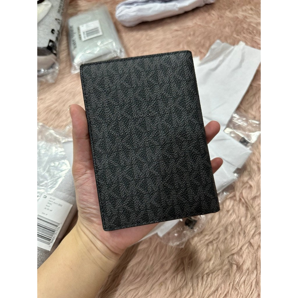 ORIG & IMPORTED MK Logo Passport Wallet Black