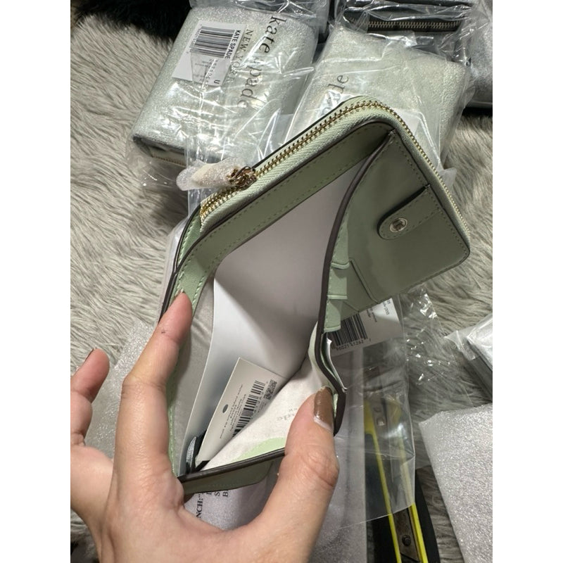 ORIG & IMPORTED KS Staci Small Zip Around Wallet in Black White Green