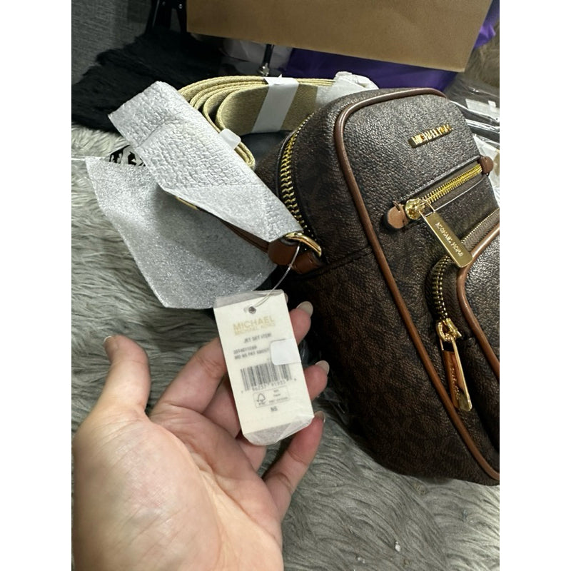 ORIG & IMPORTED MK Jet Set Small Signature Logo Crossbody Phone Bag Brown