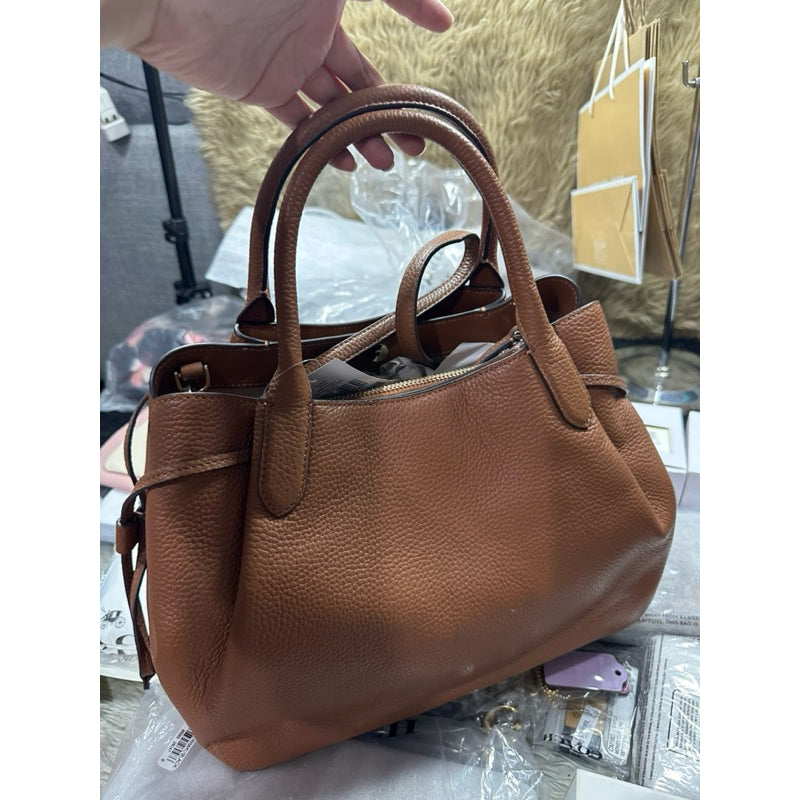 ORIG & IMPORTED KS Dumpling Large Satchel Bag in Brown Warm Gingerbread