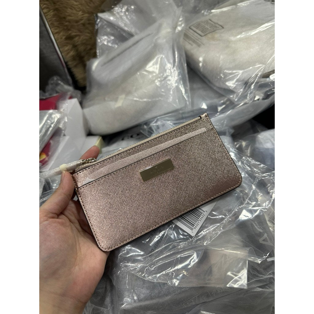 ORIG & IMPORTED KS Kenzie Large Slim Card Holder Wallet in Black Pink