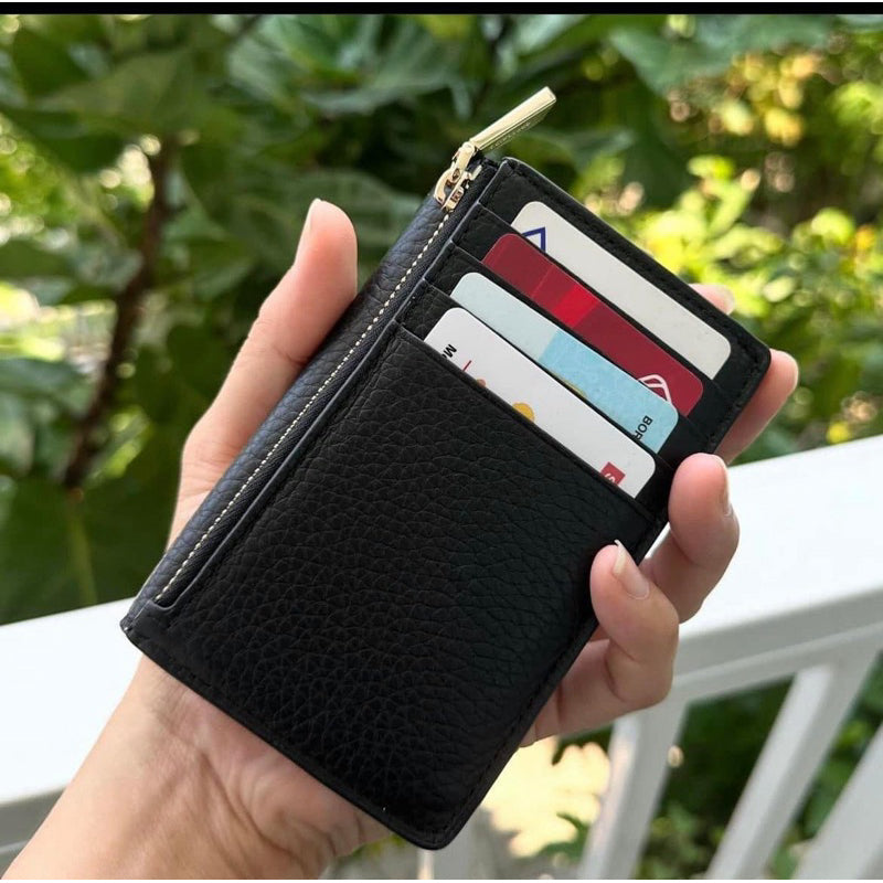 ORIG & IMPORTED KS Dumpling Small Flap Card Holder Wallet Black Brown