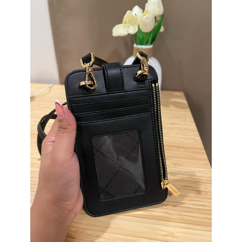 ORIG PRELOVED  MK Logo Phone Crossbody Small Bag Wallet Black