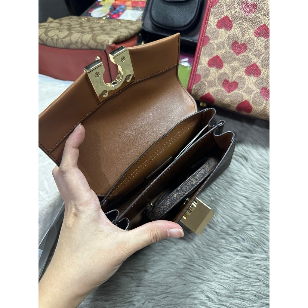 ORIG PRELOVED  MK Lita Small Leather Crossbody Bag Brown