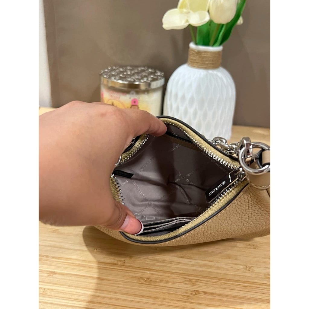 ORIG PRELOVED  MK Cora Mini Zip Pouchette Camel KiliKili Crossbody Bag Camel Brown