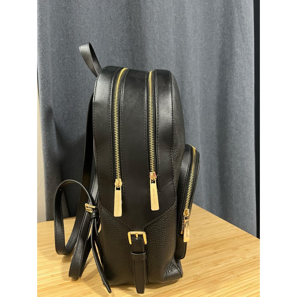 ORIG Preloved MK Jaycee Large Double Zip Backpack Leather Black Bag