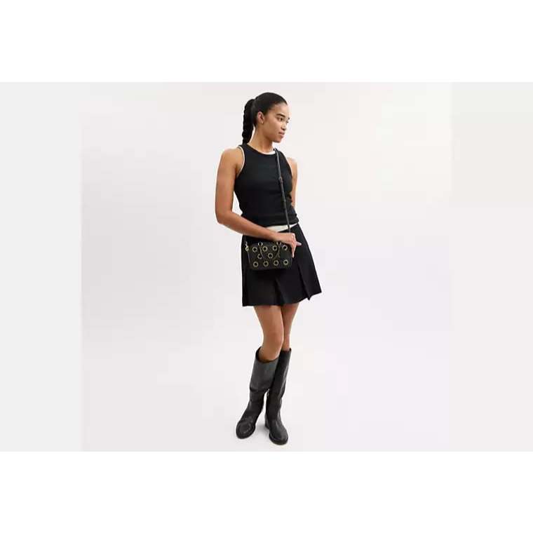 ORIG & IMPORTED CCH Small Satchel Crossbody Black Bag With Grommets
