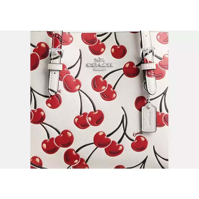 ORIG & IMPORTED C0@CH Mollie Tote Bag 25 With Cherry Print