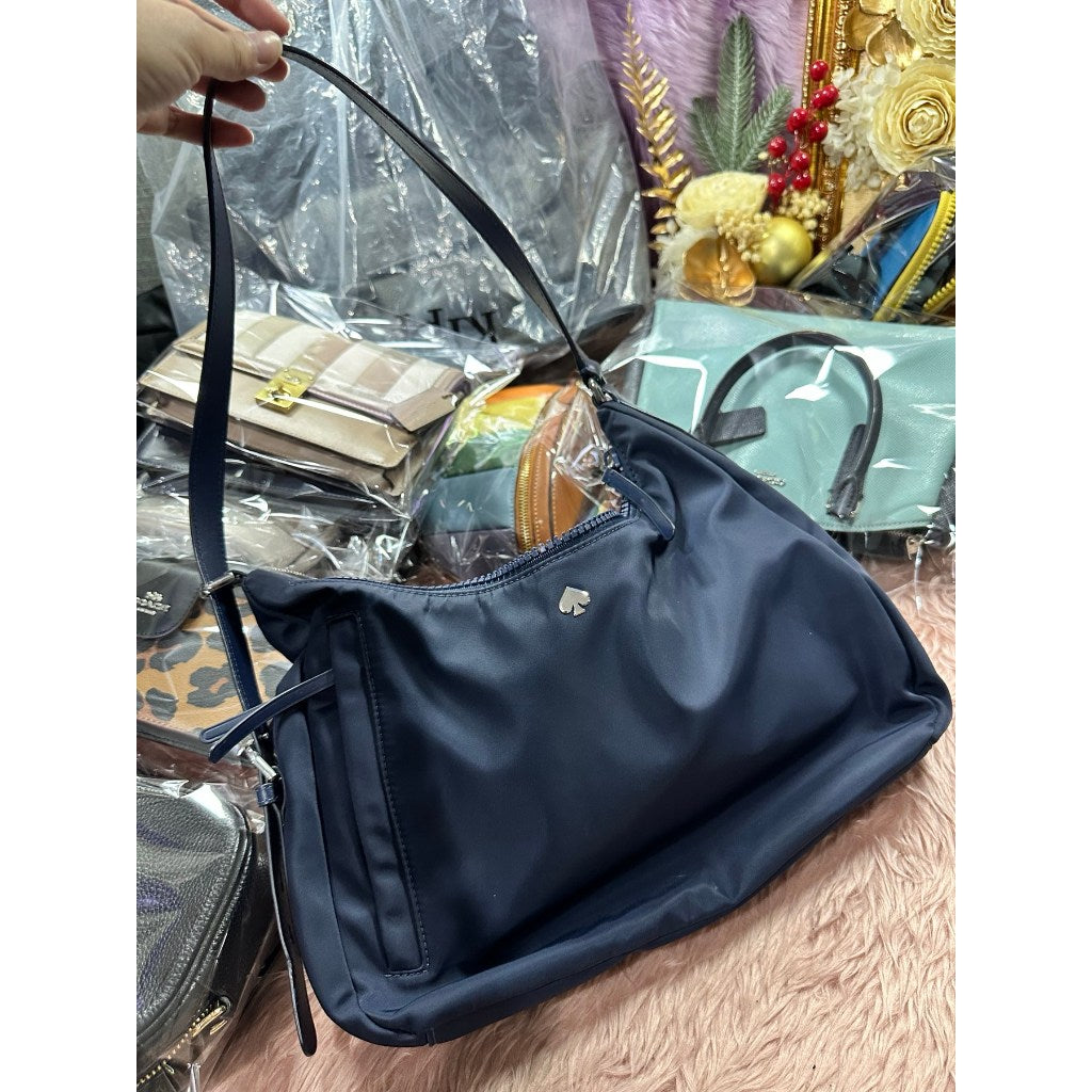 ORIG Preloved KS Jae Medium Shoulder Bag Nylon Navy Blue