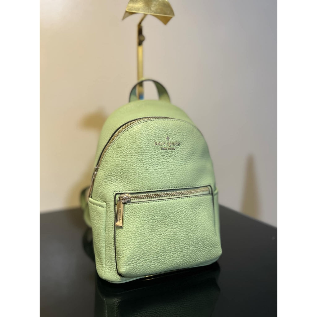 ORIG Preloved KS Leila Pebbled Leather Mini Dome Backpack Sage Bag