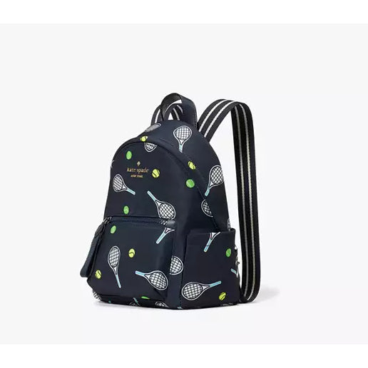 ORIG & IMPORTED KS Chelsea Racquet And Ball Printed Mini Nylon Blue Backpack Bag