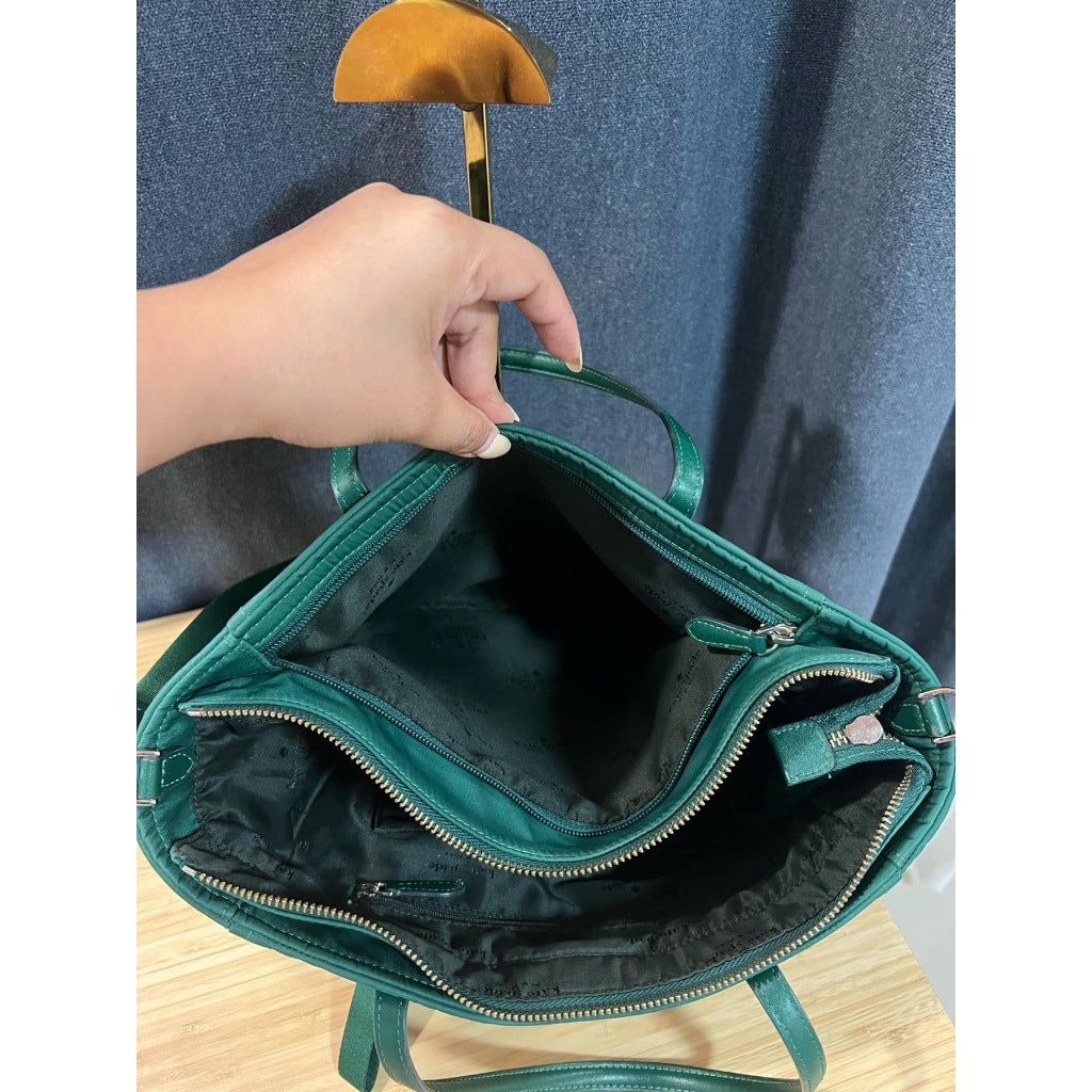 ORIG Preloved KS Chelsea Medium Satchel Nylon Bag Deep Jade Green