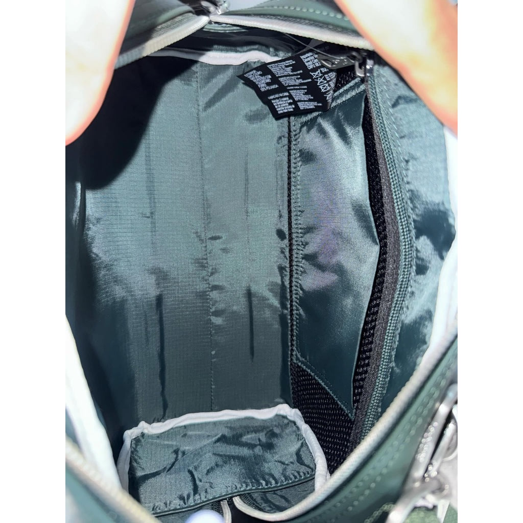 ORIG & IMPORTED LCT Unisex Contrast Inscriptions Gym Green Duffle Satchel Bag