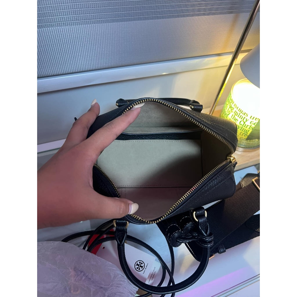 ORIG & IMPORTED TB Mini Thea Satchel Dome Duffle Black Bag