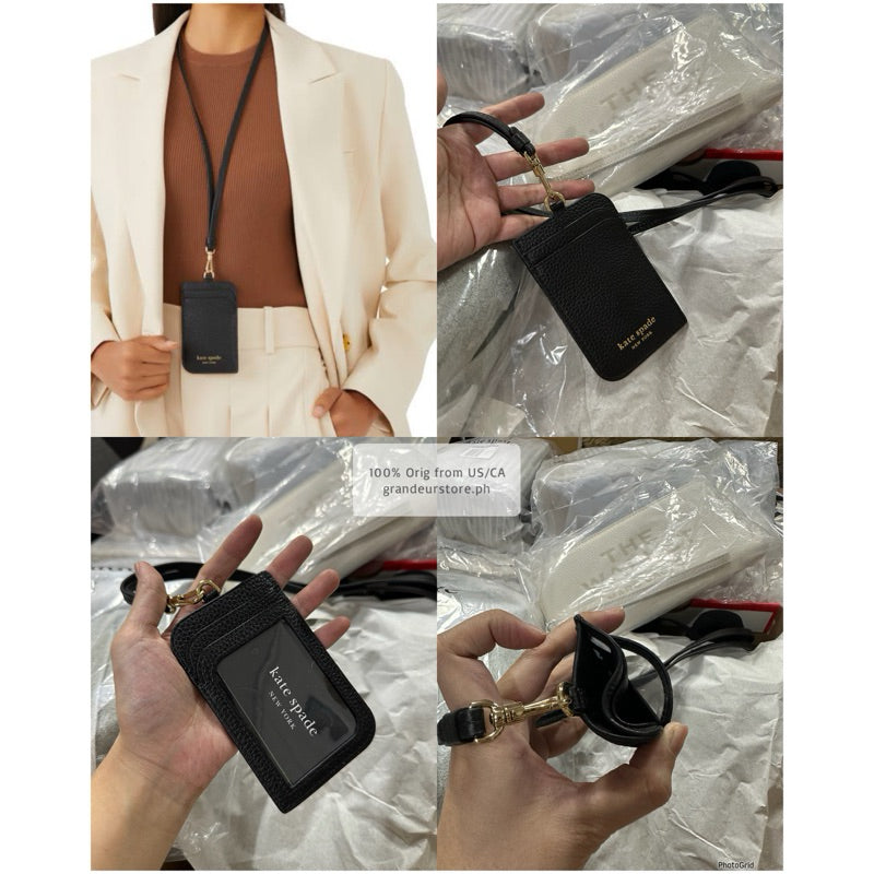 ORIG & IMPORTED KS Chelsea Carter Madison Nylon Card Case Lanyard Wallet in Black Green