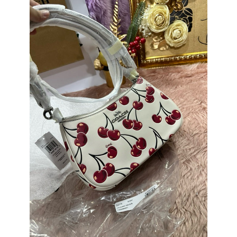 ORIG & IMPORTED CCH Teri Shoulder White Bag With Cherry Print