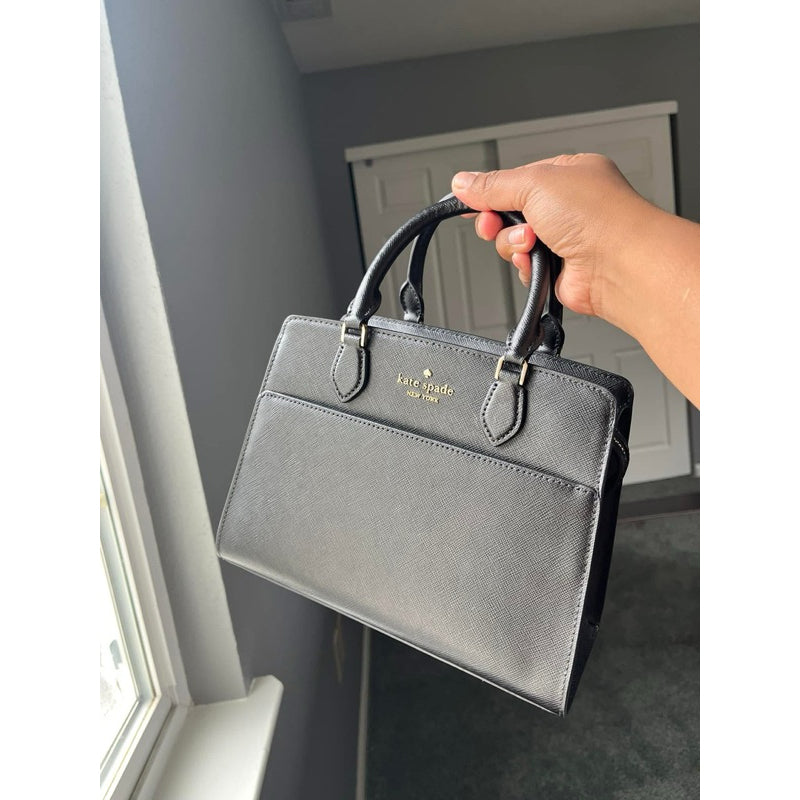 ORIG & IMPORTED KS Madison Small Satchel Bag in Beige / Black